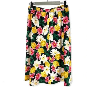 T. Tahari A-line floral midi skirt